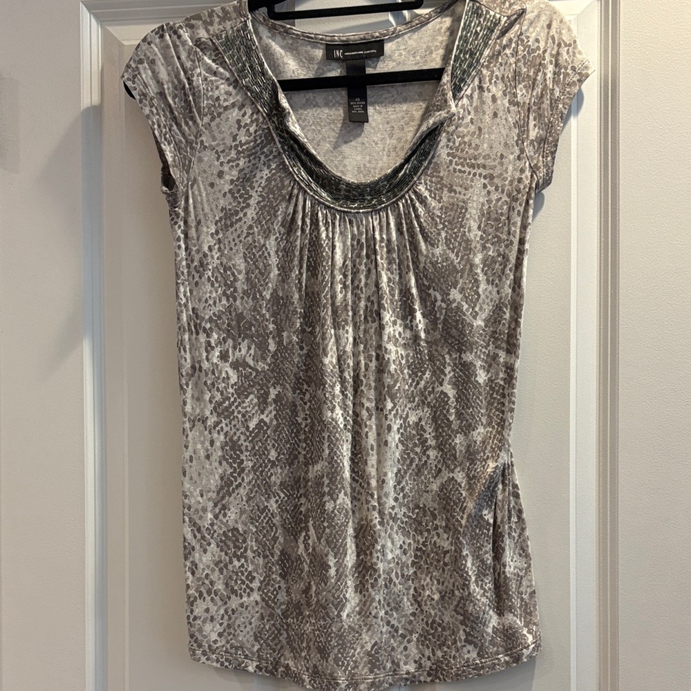 INC International Concepts Snake Patterned Blouse